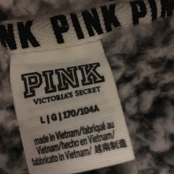 VS PINK Marl Grey Sherpa Quarter Zip - Picture 6 of 8